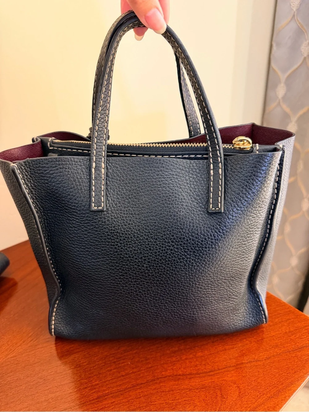 Marc Jacobs black pebbled Leather Mini Tote with Matching Wrist Wallet